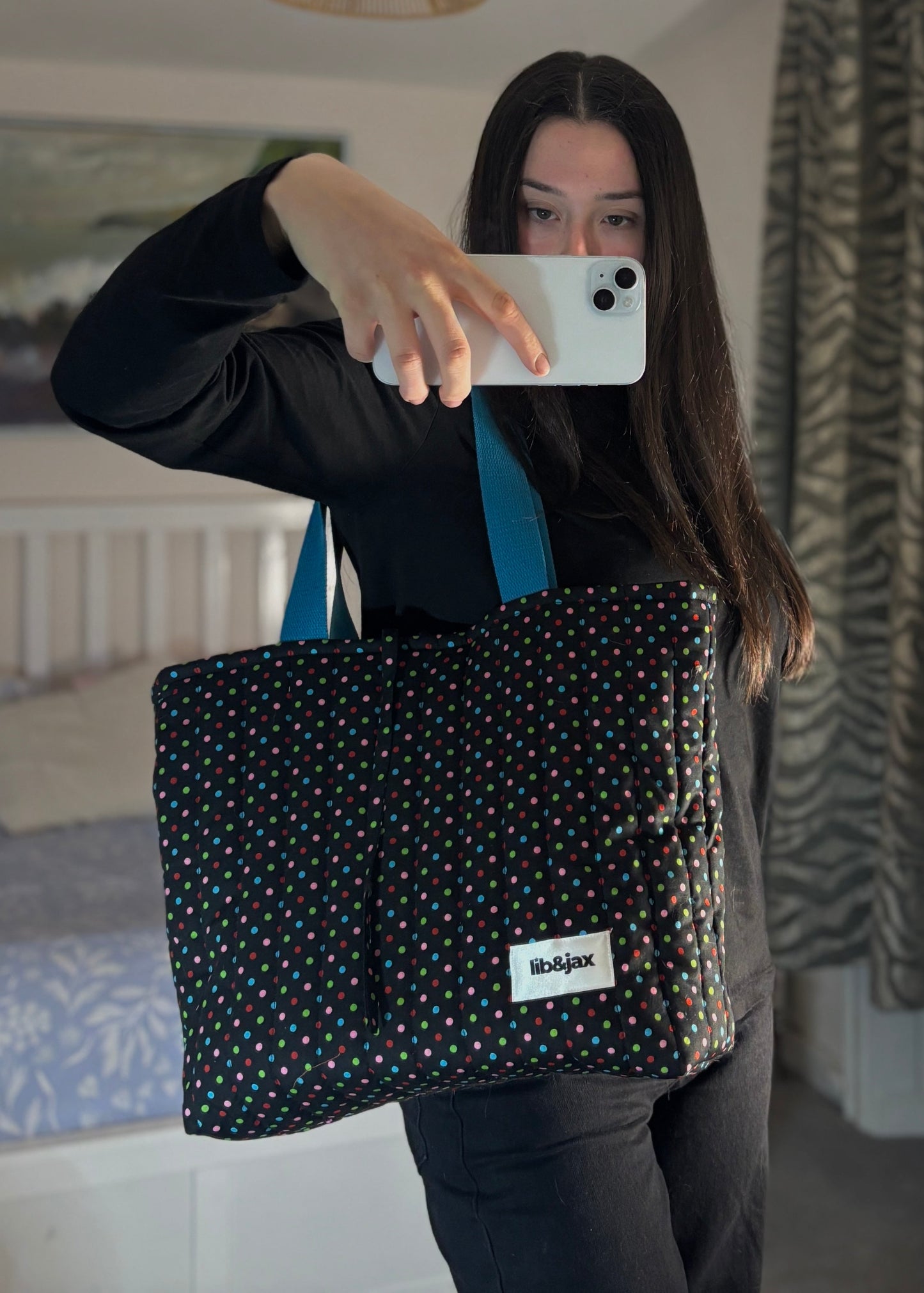Tote: Black Polka