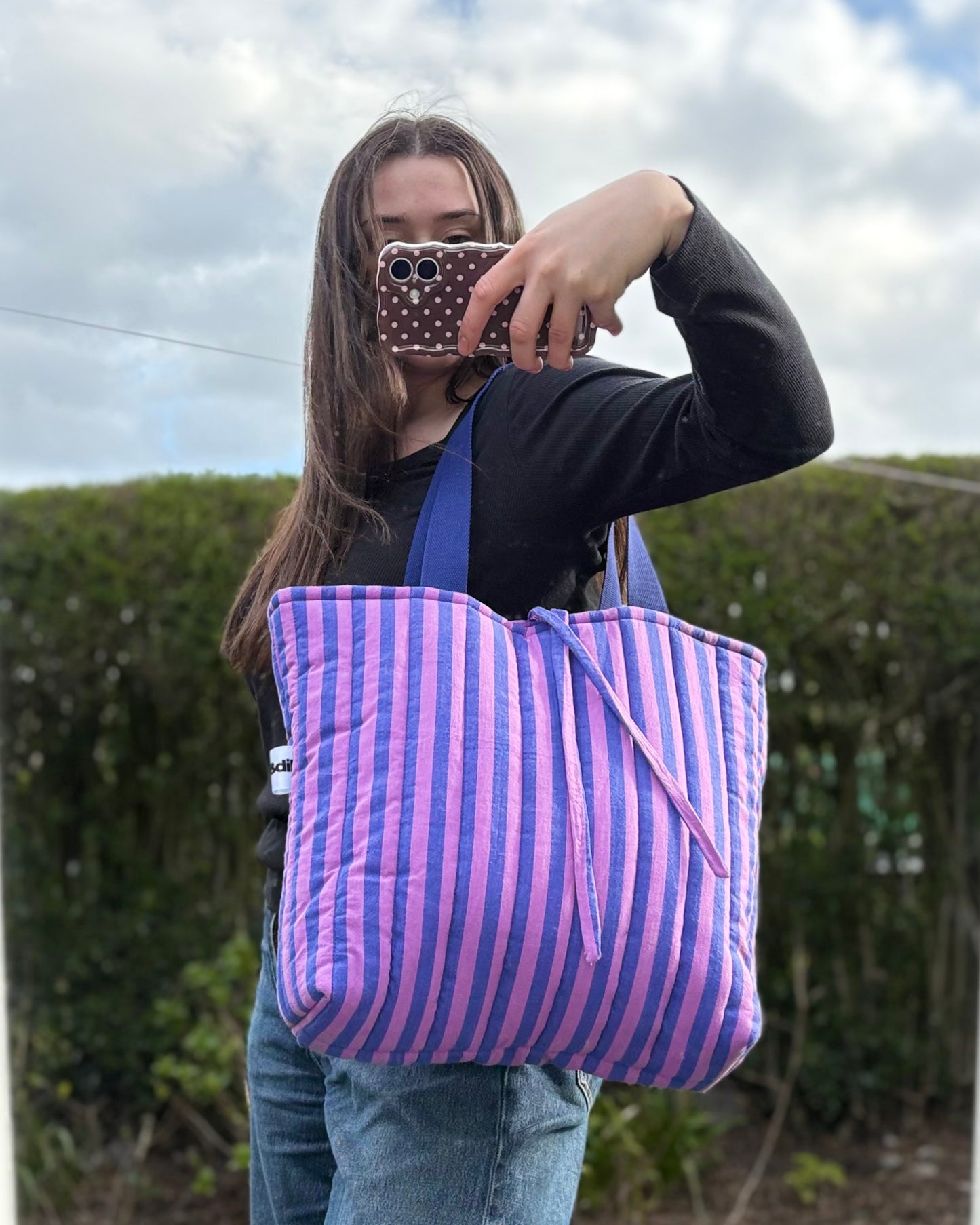 Tote: Purple & Denim