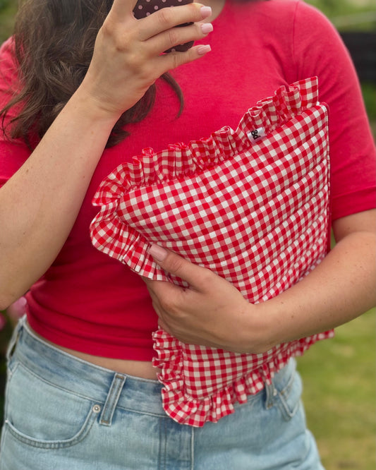 11” Frilly: Red Gingham