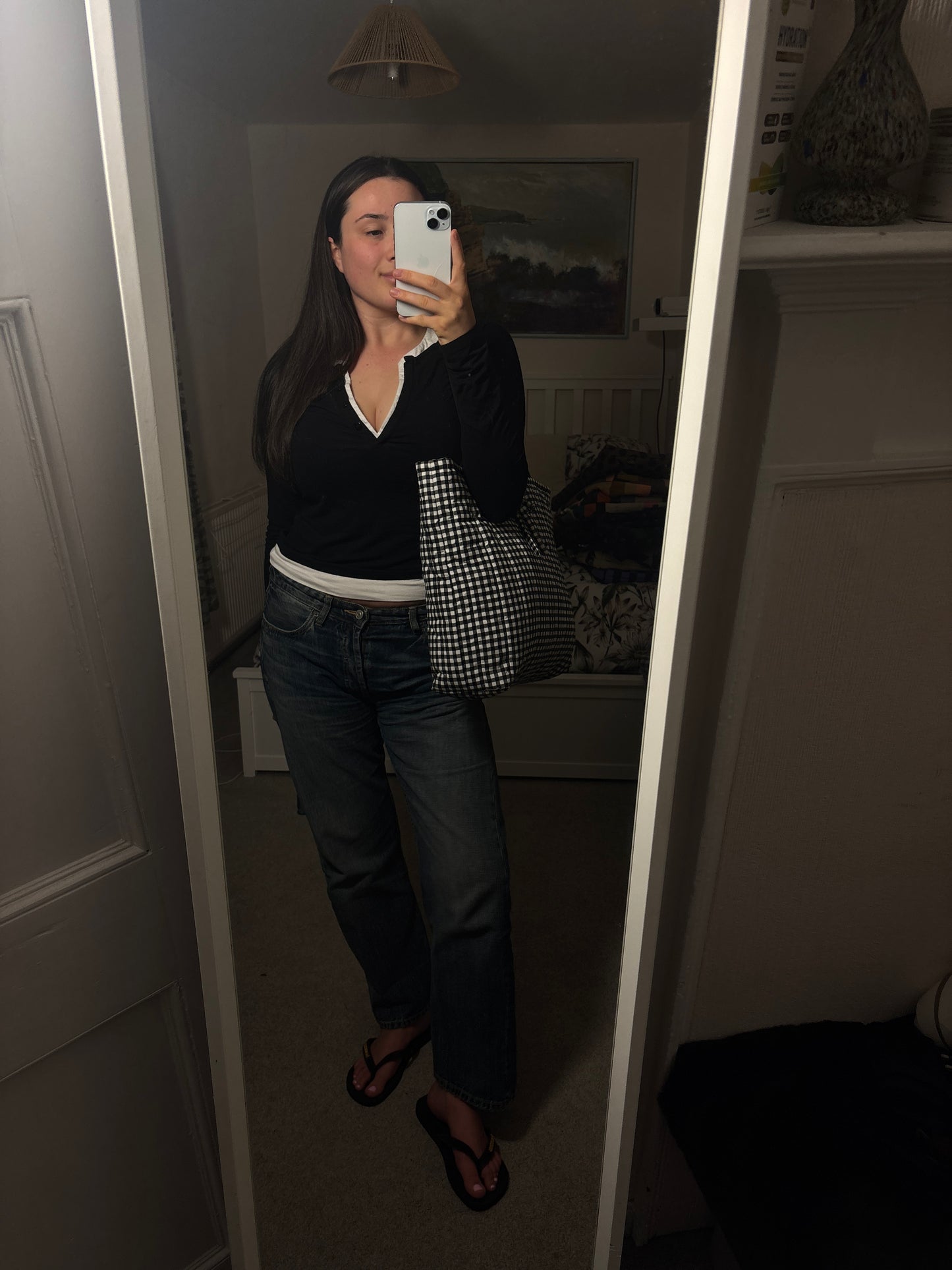 Tote: Black & White Gingham