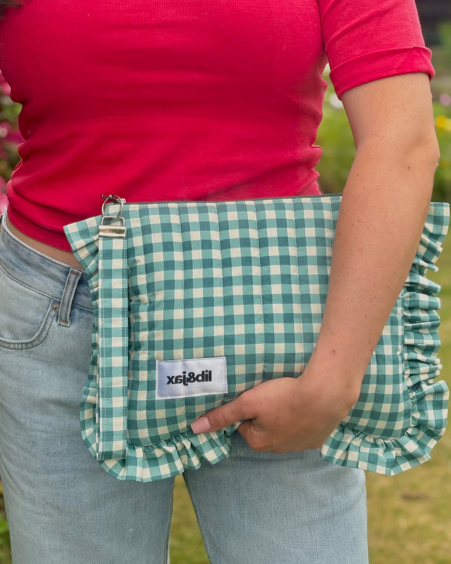 11” Frilly: Green Gingham