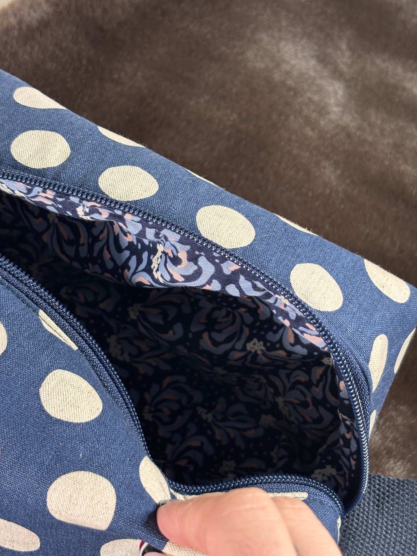 Cosmetic Bag: Navy Spot