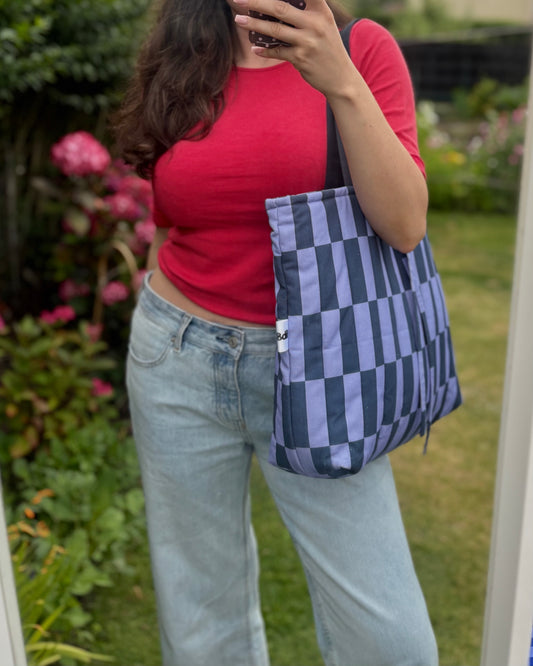 Tote: Blue Kokka Check