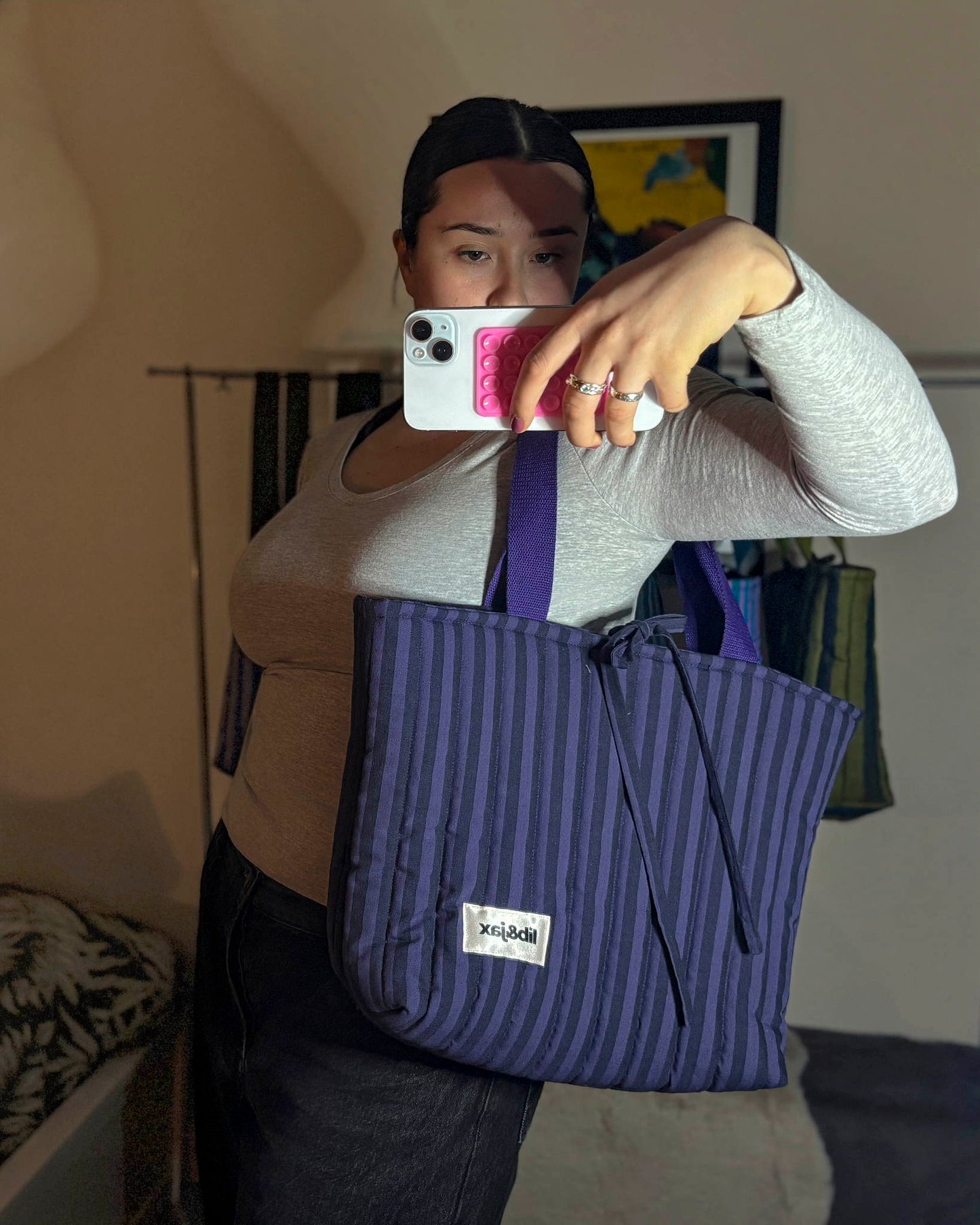 Purple Stripe Tote